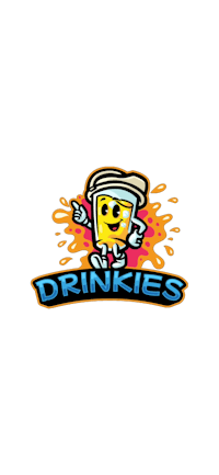 drinkies logo on a black background